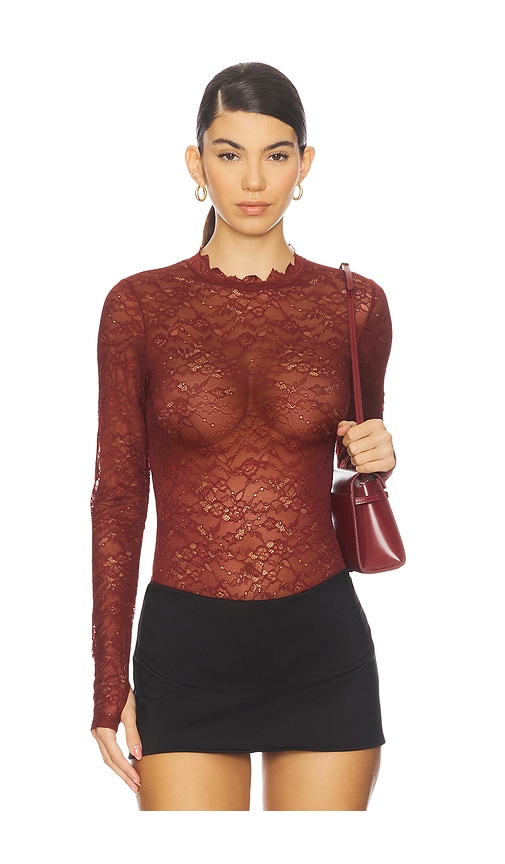 Taeyn Lace Crew Neck Bodysuit