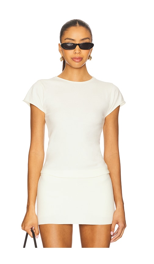 Baylee Cloud Knit Tee in Soft Vanilla