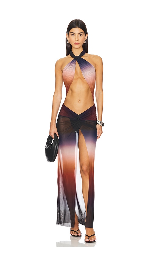 Knotted Halterneck Maxi Dress