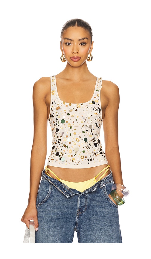 Sequin Ribbed Vest Top