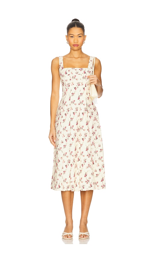 VESTIDO MIDI PLISADO CON CORS&Eacute;