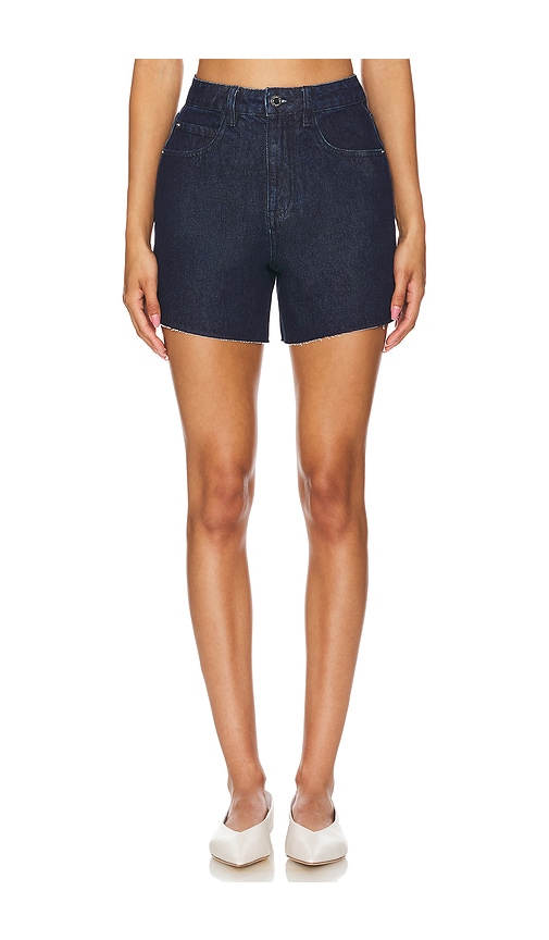 High Rise Flare Short in Undone Wash