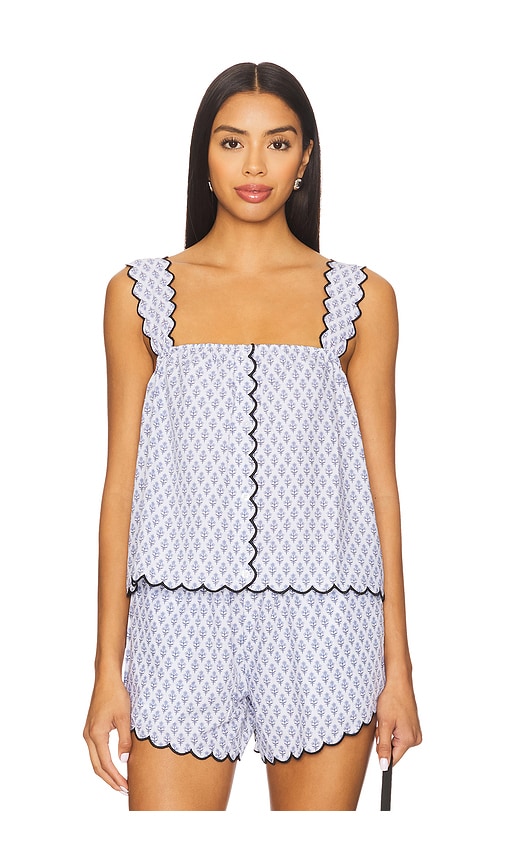 CAMISETA SIN MANGAS CON BOTONES FESTONEADOS EN LA PARTE DELANTERA